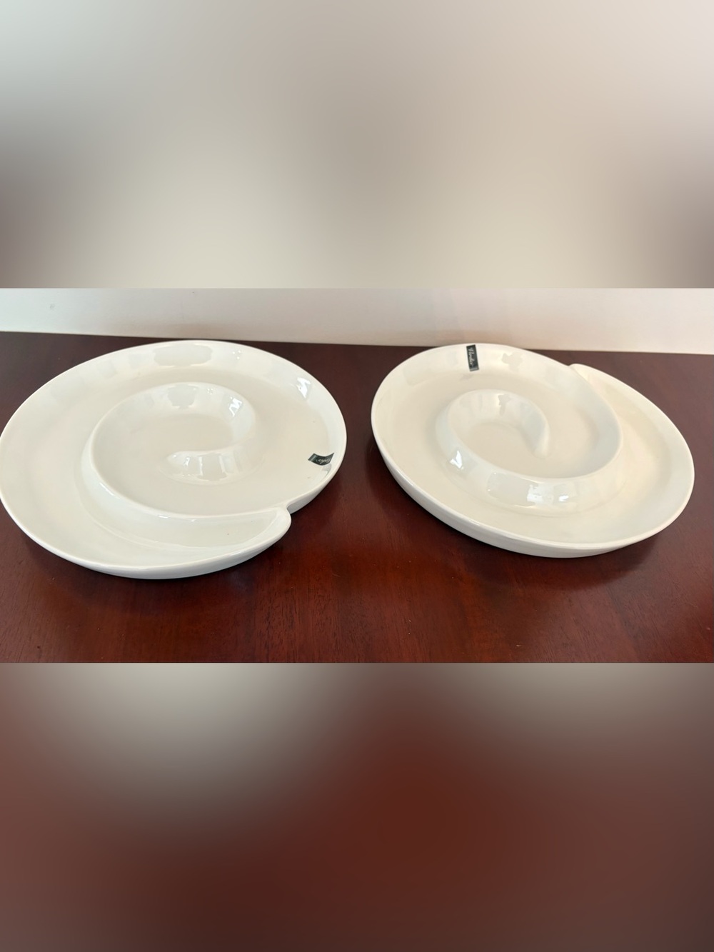 Verdici Design Porcelain Spiral Serving Plates (Set of 2)